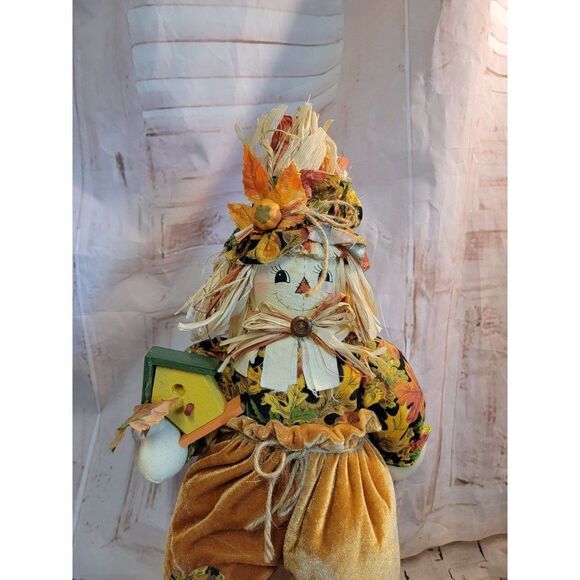 Happy harvest scarecrow birdhouse pumpkin fall figure decor - Picture 2 of 6
